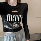 長袖Tシャツ ロゴプリント ショート丈Tシャツ レディース | And Kawaii | 詳細画像11