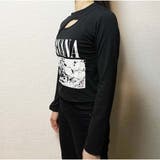 長袖Tシャツ ロゴプリント ショート丈Tシャツ レディース | And Kawaii | 詳細画像4