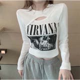 長袖Tシャツ ロゴプリント ショート丈Tシャツ レディース | And Kawaii | 詳細画像7