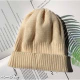 ベージュ | ニット帽 ニットキャップ 無地 | And Kawaii