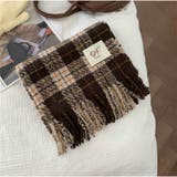 ロングマフラー ボリュームフリンジマフラー チェック柄 | And Kawaii | 詳細画像7 