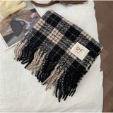 ロングマフラー ボリュームフリンジマフラー チェック柄 | And Kawaii | 詳細画像8 