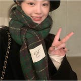 ロングマフラー ボリュームフリンジマフラー チェック柄 | And Kawaii | 詳細画像2 