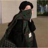 ロングマフラー ボリュームフリンジマフラー チェック柄 | And Kawaii | 詳細画像3 