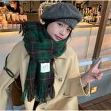 ロングマフラー ボリュームフリンジマフラー チェック柄 | And Kawaii | 詳細画像4 