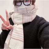 大判マフラー チェック柄 秋冬レディース 暖かい 大人可愛い 羽織り 防寒保温 | And Kawaii | 詳細画像9 