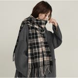 大判マフラー チェック柄 秋冬レディース 暖かい 大人可愛い 羽織り 防寒保温 | And Kawaii | 詳細画像12 