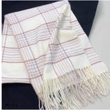 ベージュ | 大判マフラー チェック柄 秋冬レディース 暖かい 大人可愛い 羽織り 防寒保温 | And Kawaii