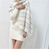 大判マフラー チェック柄 秋冬レディース 暖かい 大人可愛い 羽織り 防寒保温 | And Kawaii | 詳細画像3 