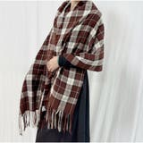 大判マフラー チェック柄 秋冬レディース 暖かい 大人可愛い 羽織り 防寒保温 | And Kawaii | 詳細画像4 