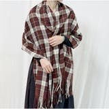 大判マフラー チェック柄 秋冬レディース 暖かい 大人可愛い 羽織り 防寒保温 | And Kawaii | 詳細画像5 