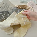 リブ編みソックス リボン付き ガーリー可愛いミドル丈靴下 | And Kawaii | 詳細画像10 