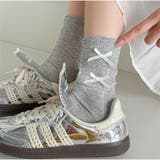 リブ編みソックス リボン付き ガーリー可愛いミドル丈靴下 | And Kawaii | 詳細画像2 