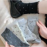 ドット柄リブソックス レース風フリル付き クラシックガーリー靴下 | And Kawaii | 詳細画像6 