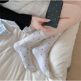 ドット柄リブソックス レース風フリル付き クラシックガーリー靴下 | And Kawaii | 詳細画像12 