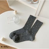 ダークグレー | ドット柄リブソックス レース風フリル付き クラシックガーリー靴下 | And Kawaii