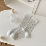 ライトグレー | ドット柄リブソックス レース風フリル付き クラシックガーリー靴下 | And Kawaii