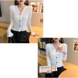 カーディガン 秋新作 ショート丈 Vネック レディース 長袖 | And Kawaii | 詳細画像11 