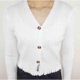 カーディガン 秋新作 ショート丈 Vネック レディース 長袖 | And Kawaii | 詳細画像9 