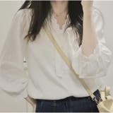 シャツ Vネック 刺繍デザインシャツ 春新作 半袖トップス ブラウス  | And Kawaii | 詳細画像1 