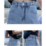 デニムパンツ ウエスト調整ボタン付き おしゃれ | And Kawaii | 詳細画像9 