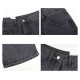 ハイウエストワイドデニムパンツ ストレートデニム ウエストレイヤード風 | And Kawaii | 詳細画像10 