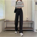 ハイウエストワイドデニムパンツ ストレートデニム ウエストレイヤード風 | And Kawaii | 詳細画像11 