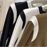 長袖Tシャツ クルーネック 配色長袖ショート丈Tシャツ | And Kawaii | 詳細画像3