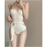 チェーンストラップ カットアウト ワンピース水着 ハイウエスト・美脚デザイン | And Kawaii | 詳細画像3 