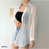 ホワイト | シャツ 長袖シースルー シアー素材UVカットシャツ 4色展開 | And Kawaii