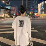 ホワイト | 前後ロゴプリント Tシャツ 秋新作 ロンT 長袖 | And Kawaii