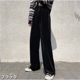 ブラック | ワイドパンツ レディース 体型カバー | And Kawaii