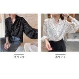 シャツ Vネック ドット柄ゆったり 体型カバー 着痩せカジュアル 美シルエット | And Kawaii | 詳細画像2