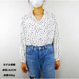 シャツ Vネック ドット柄ゆったり 体型カバー 着痩せカジュアル 美シルエット | And Kawaii | 詳細画像3