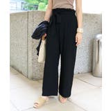 ブラック | リネンブレンド カシュクール ラップパンツ | andme