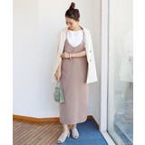 モカベージュ | Vネック ツイル キャミワンピース | andme