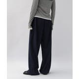 ネイビー | ワイドパンツ とろみ イージー | andme