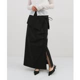 ブラック | Freesia フリージア ラップスカート付き | andme