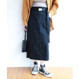 ブラック | チノツイル ベルト付き ロングスカート | andme