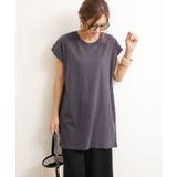 チャコールグレー | コットン フレンチスリーブ トップス | andme