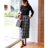 ブルー | ツイード調 チェック柄 スカート | andme