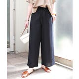 ブラック | コットン リネン ワイドパンツ | andme