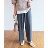 ブルー | ベロア ワイドパンツ ウエストゴム | andme