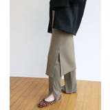 カーキ | カットリブ レギンス付き スカート | andme