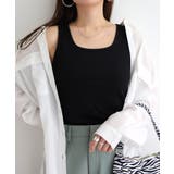 ブラック | テレコリブ インナー タンクトップ | andme