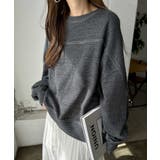 チャコールグレー(杢) | 裏毛 配色ステッチ 長袖 | andme