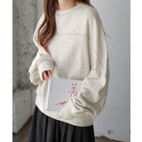 アイボリー(杢) | 裏毛 配色ステッチ 長袖 | andme