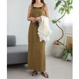 カーキ | ツイル スクエアネック ワンピース | andme