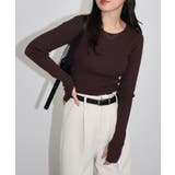 チェリーブラウン | サムホール リブ ニット | andme