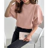 ピンクベージュ | ボリューム袖 ニット トップス | andme